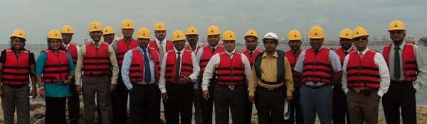 SLSC's members at the construction Site